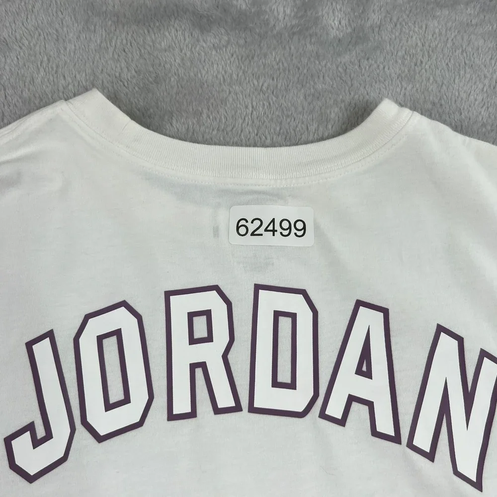Jordan Jumpman 23 Graphic T-Shirt L White Men Basketball Streetwear Tee 2 Sided
